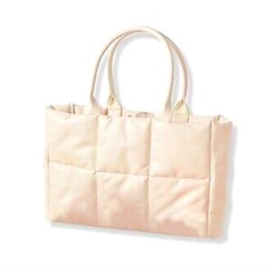 Ulta Large Soft Cream Puffy Quilted Tote